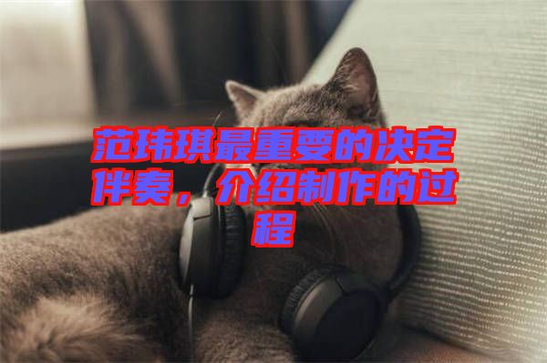 范瑋琪最重要的決定伴奏，介紹制作的過程