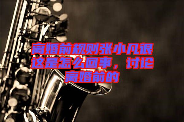 離婚前規(guī)則張小凡很這是怎么回事，討論離婚前的