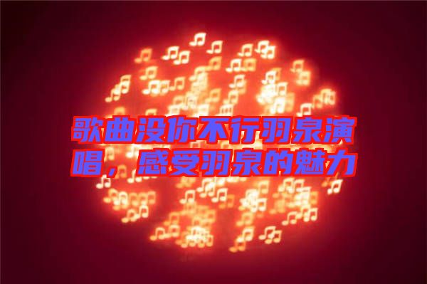 歌曲沒你不行羽泉演唱，感受羽泉的魅力