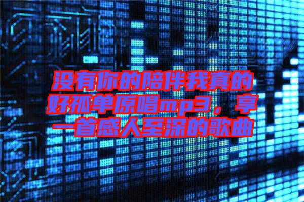 沒有你的陪伴我真的好孤單原唱mp3，享一首感人至深的歌曲