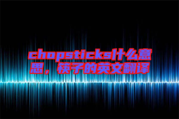 chopsticks什么意思，筷子的英文翻譯