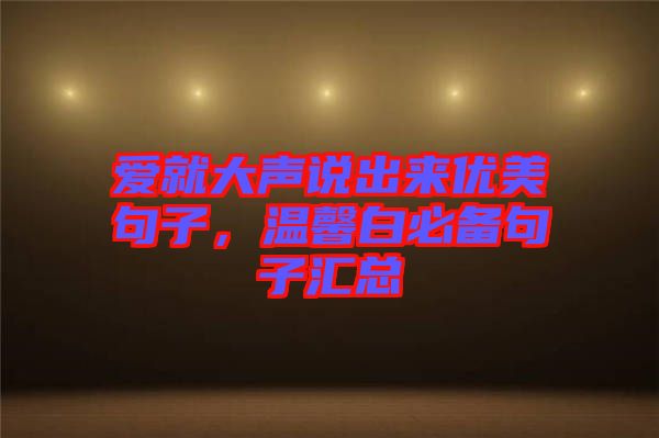 愛就大聲說出來優(yōu)美句子，溫馨白必備句子匯總