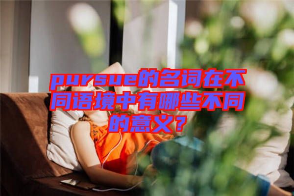 pursue的名詞在不同語境中有哪些不同的意義？