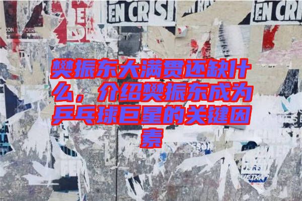 樊振東大滿貫還缺什么，介紹樊振東成為乒乓球巨星的關(guān)鍵因素