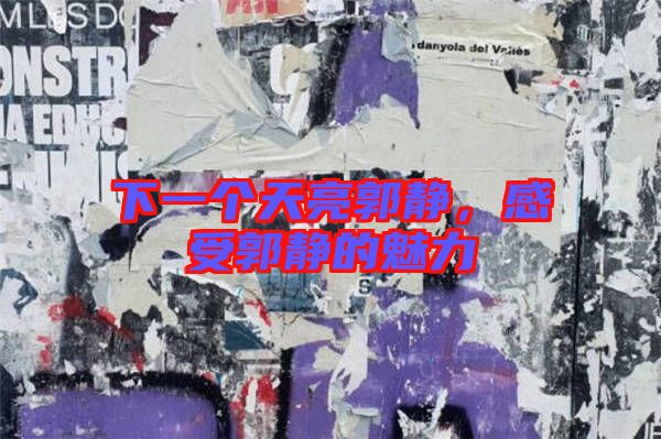 下一個(gè)天亮郭靜，感受郭靜的魅力