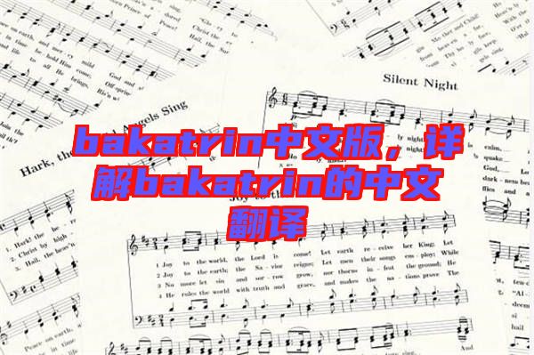 bakatrin中文版，詳解bakatrin的中文翻譯
