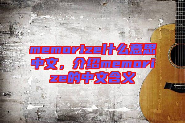 memorize什么意思中文，介紹memorize的中文含義