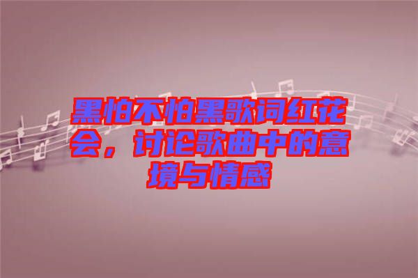 黑怕不怕黑歌詞紅花會，討論歌曲中的意境與情感