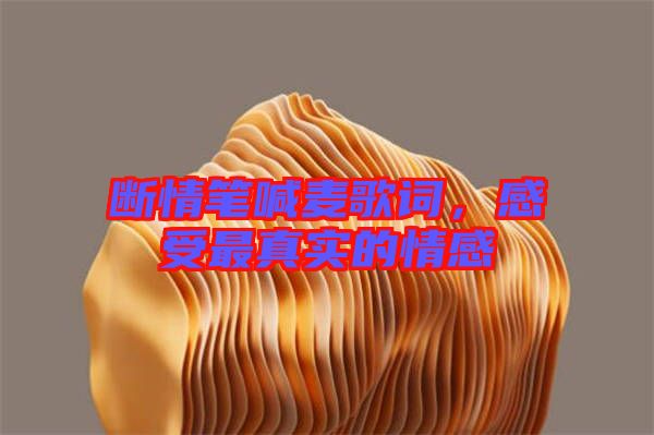 斷情筆喊麥歌詞，感受最真實的情感