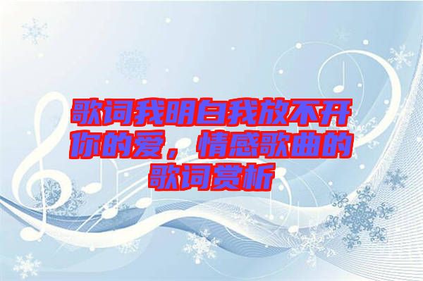 歌詞我明白我放不開你的愛，情感歌曲的歌詞賞析