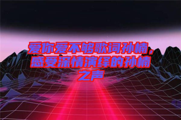 愛你愛不夠歌詞孫楠，感受深情演繹的孫楠之聲