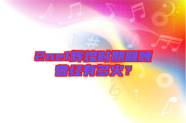 2ne1輝煌時(shí)期回顧曾經(jīng)有多火？