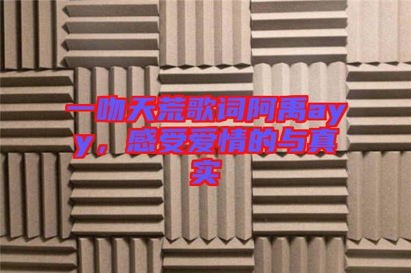 一吻天荒歌詞阿禹ayy，感受愛情的與真實(shí)