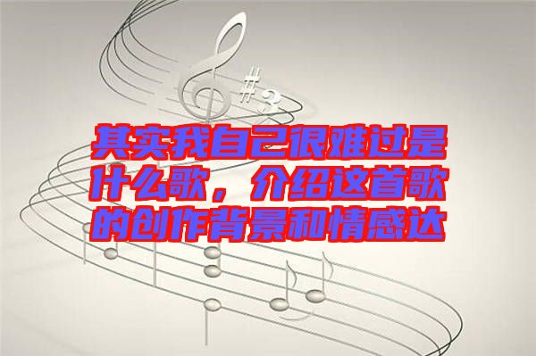 其實(shí)我自己很難過是什么歌，介紹這首歌的創(chuàng)作背景和情感達(dá)