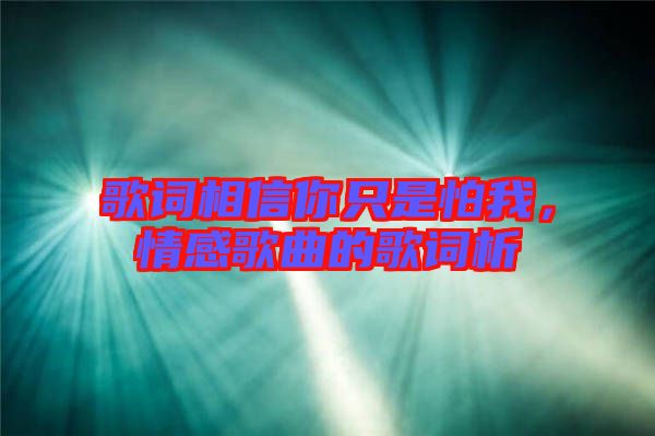 歌詞相信你只是怕我，情感歌曲的歌詞析