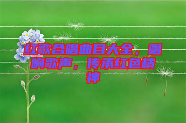 紅歌合唱曲目大全，唱響歌聲，傳承紅色精神