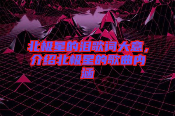北極星的淚歌詞大意，介紹北極星的歌曲內(nèi)涵