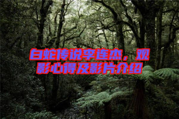 白蛇傳說李連杰，觀影心得及影片介紹