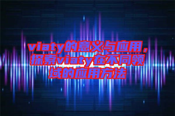 viaty的意義與應(yīng)用，探索viaty在不同領(lǐng)域的應(yīng)用方法