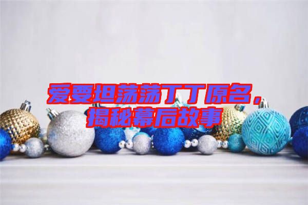 愛(ài)要坦蕩蕩丁丁原名，揭秘幕后故事