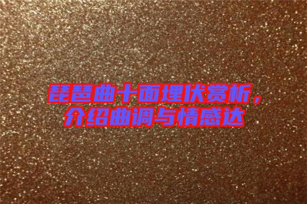 琵琶曲十面埋伏賞析，介紹曲調(diào)與情感達