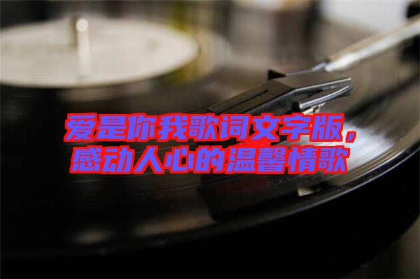愛是你我歌詞文字版，感動(dòng)人心的溫馨情歌