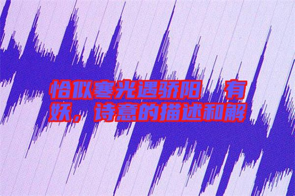 恰似寒光遇驕陽(yáng)囧囧有妖，詩(shī)意的描述和解