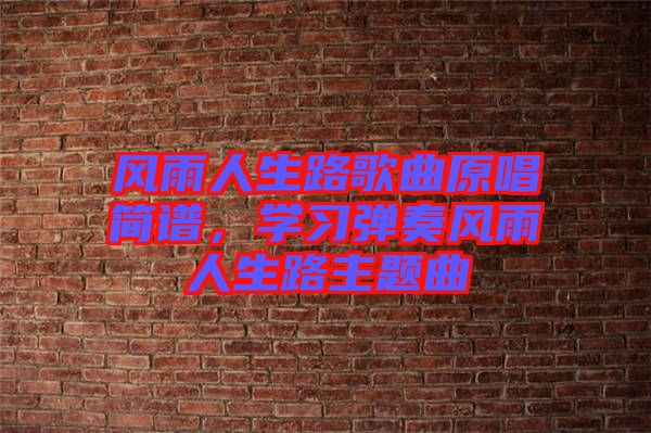 風(fēng)雨人生路歌曲原唱簡(jiǎn)譜，學(xué)習(xí)彈奏風(fēng)雨人生路主題曲