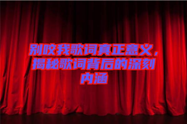 別咬我歌詞真正意義，揭秘歌詞背后的深刻內(nèi)涵
