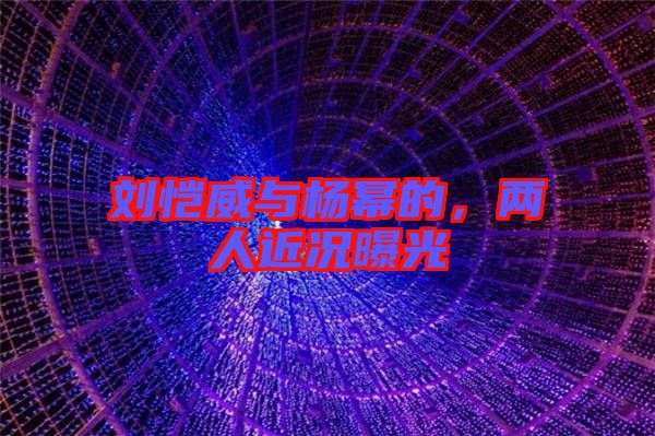 劉愷威與楊冪的，兩人近況曝光