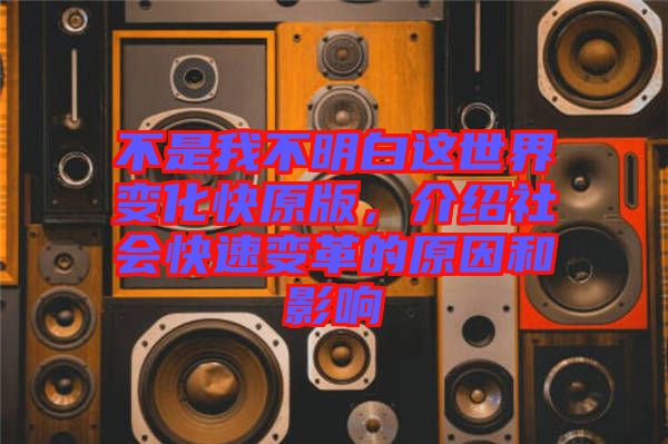 不是我不明白這世界變化快原版，介紹社會快速變革的原因和影響