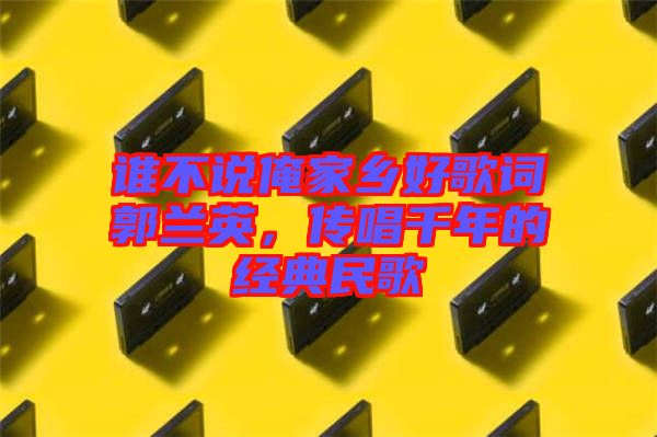 誰不說俺家鄉(xiāng)好歌詞郭蘭英，傳唱千年的經(jīng)典民歌