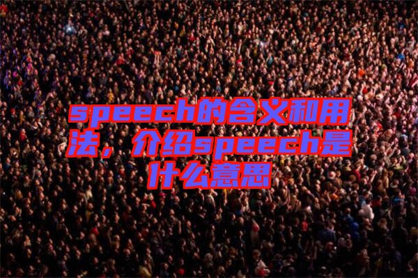 speech的含義和用法，介紹speech是什么意思