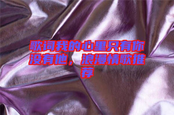 歌詞我的心里只有你沒有他，浪漫情歌推薦