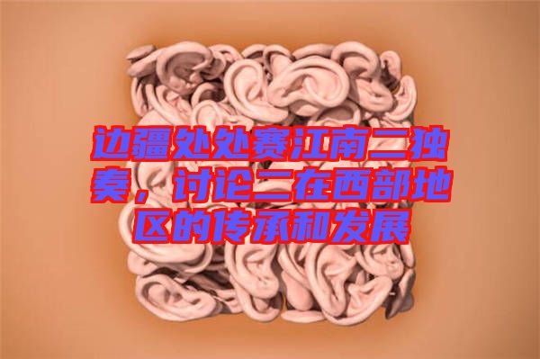 邊疆處處賽江南二獨(dú)奏，討論二在西部地區(qū)的傳承和發(fā)展