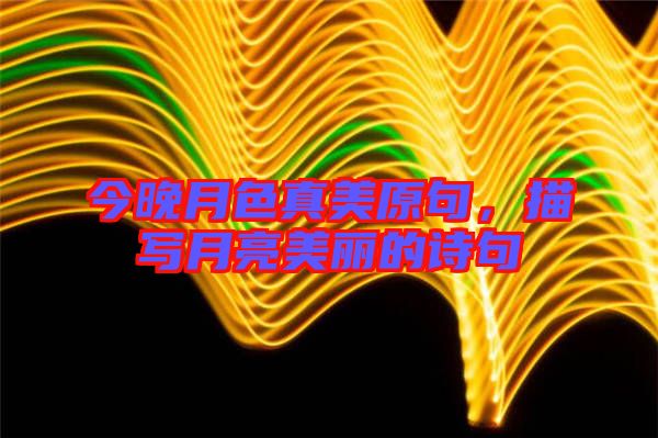 今晚月色真美原句，描寫月亮美麗的詩句
