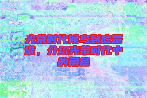 光榮時(shí)代候鳥到底是誰(shuí)，介紹光榮時(shí)代中的角色