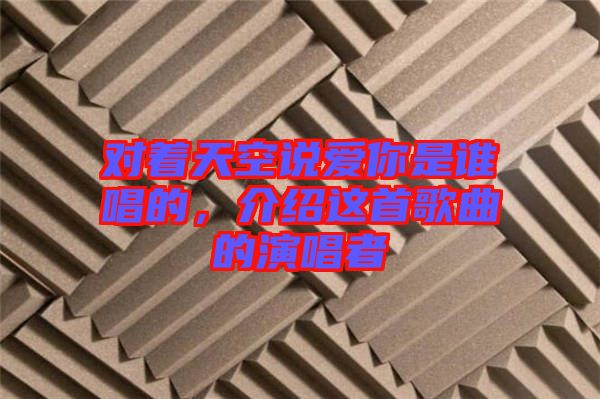 對(duì)著天空說愛你是誰唱的，介紹這首歌曲的演唱者