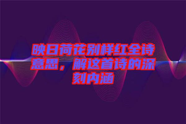 映日荷花別樣紅全詩(shī)意思，解這首詩(shī)的深刻內(nèi)涵