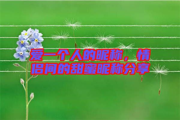 愛(ài)一個(gè)人的昵稱(chēng)，情侶間的甜蜜昵稱(chēng)分享