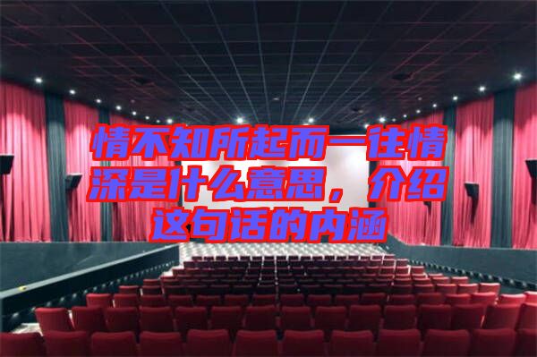 情不知所起而一往情深是什么意思，介紹這句話的內(nèi)涵