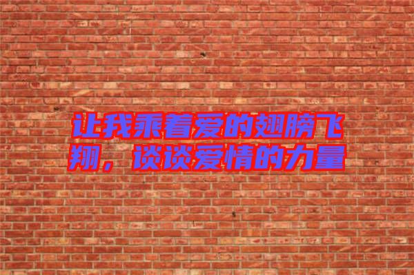 讓我乘著愛的翅膀飛翔，談?wù)剱矍榈牧α? width=