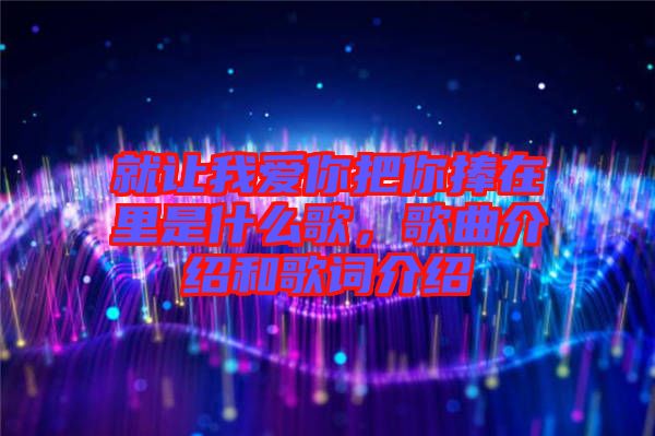 就讓我愛你把你捧在里是什么歌，歌曲介紹和歌詞介紹
