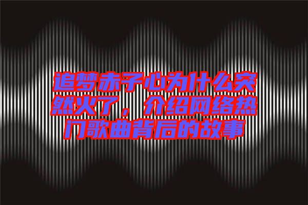 追夢赤子心為什么突然火了，介紹網絡熱門歌曲背后的故事