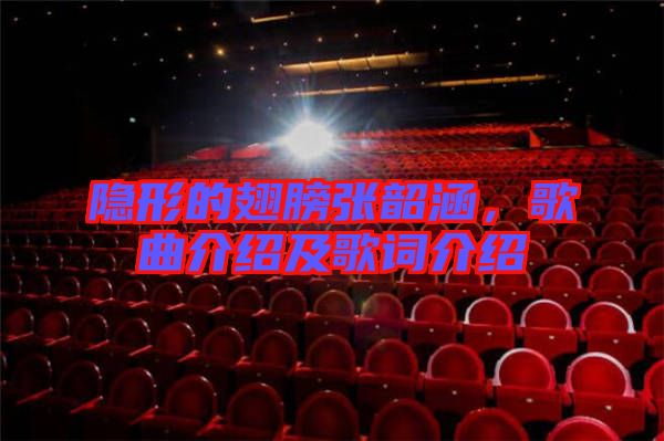 隱形的翅膀張韶涵，歌曲介紹及歌詞介紹