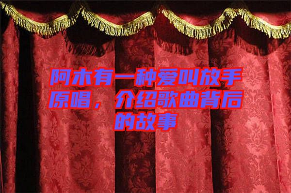 阿木有一種愛叫放手原唱，介紹歌曲背后的故事