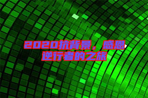 2020抗背景，感恩逆行者的之旅
