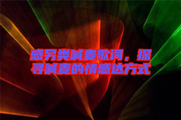 感另類喊麥歌詞，探尋喊麥的情感達(dá)方式