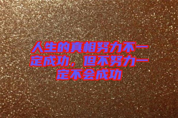 人生的真相努力不一定成功，但不努力一定不會(huì)成功