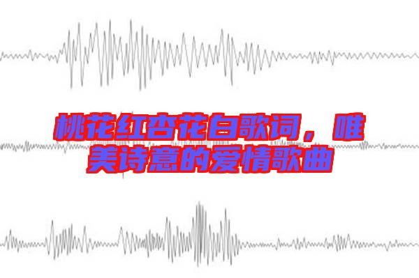 桃花紅杏花白歌詞，唯美詩意的愛情歌曲